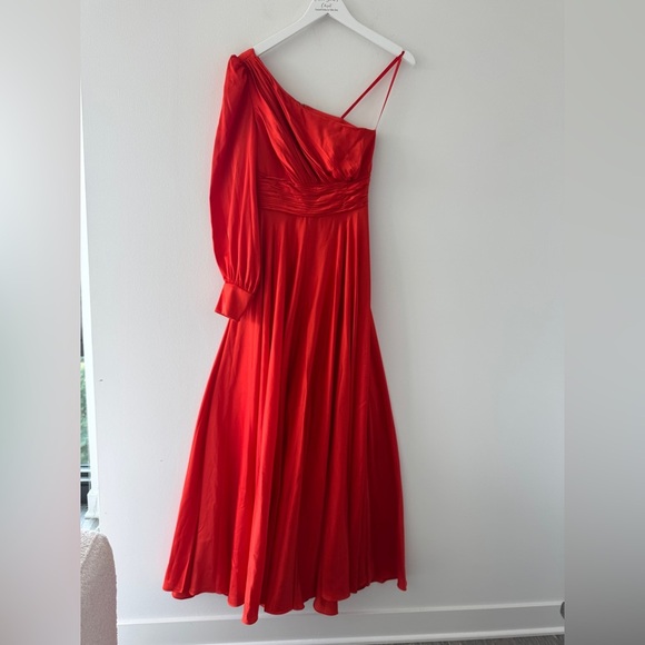 MAC DUGGAL One Shoulder Bishop Orange Maxi Dress 2 - Picture 3 of 7